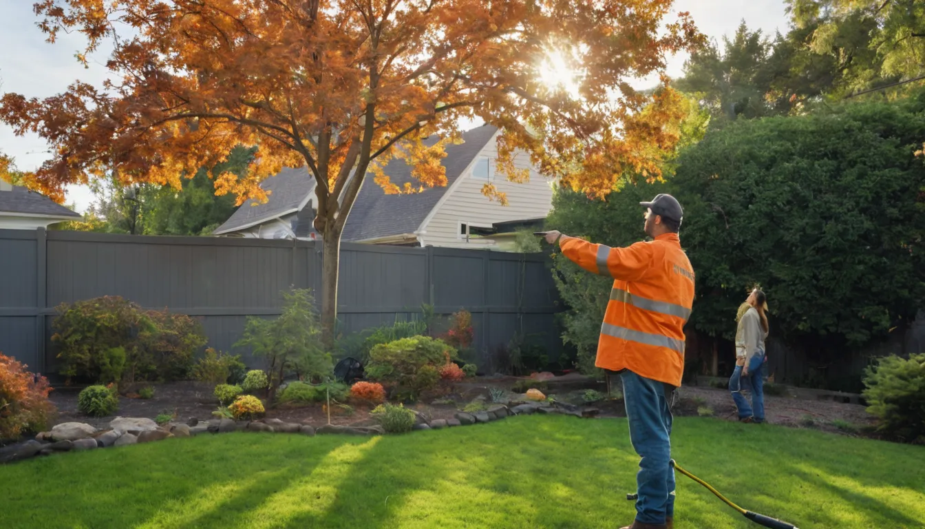 Homeowner reviewing a tree plan with a local provider